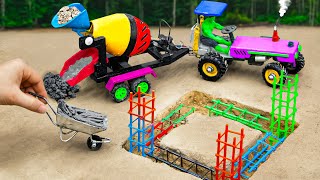 40 Minutes Diy tractor making mini High Power Concrete Mixer  House construction Science Project P4 [upl. by Meerak]