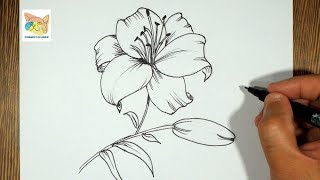 comment dessiner une fleur de lys facile [upl. by Odlavso]