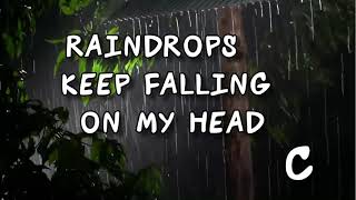 RAINDROPS KEEP FALLING ON MY HEAD cover female key w Lyrics [upl. by Xena199]