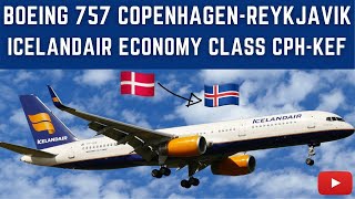 TRIPREPORT  ICELANDAIR 757 ECONOMY  COPENHAGENREYKJAVIK CPHKEF [upl. by Eelrahc]