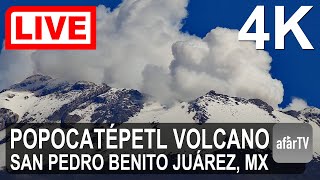 🔴 Live Now 247 Erupting Popocatépetl Volcano from San Pedro Benito Juárez Mexico in 4K Ultra HD [upl. by Gonzales]