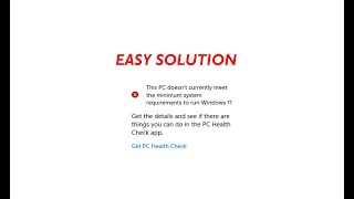 This PC Doesn’t Currently Meet Windows 11 System Requirements Easy Solution [upl. by Varian690]