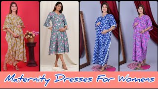 Maternity Dress For Womens  Pregnancy Nursing Gown dress with Both side zip  Rubab Hassan [upl. by Natassia434]