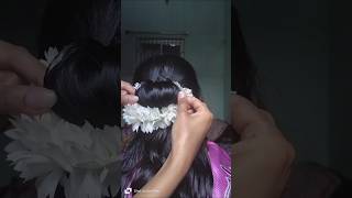 Hairstyle for Sareeshortviral hairstyle ytshort hairtutorial durgapuja [upl. by Folger]