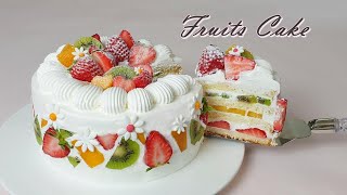 Beautiful cake  과일 생크림 케이크만들기  How to make Fruits Cake [upl. by Bixby467]