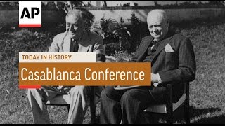 WWII Casablanca Conference  1943  Today in History  14 Jan 17 [upl. by Yattirb]