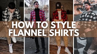 How to style flannel shirts  6 Casual Flannel Shirts Outfits for Men Lookbook [upl. by Dedrick]