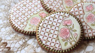 How to Stamp and Stencil a Cookie aka Rose Lattice Cookie [upl. by Douglas]