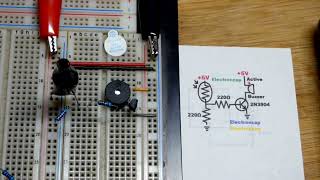 Light Turns Buzzer On using NPN BJT switch circuit demo 2N3904 Bipolar Junction Transistor [upl. by Aryad]