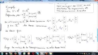 Matriz asociada a una transformación lineal en diferentes bases V2 [upl. by Behah]