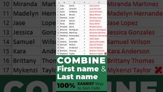 COMBINE First amp Last Names in a Column  Excel Tutorials ctrle combine concat joincell merge [upl. by Otsirc801]