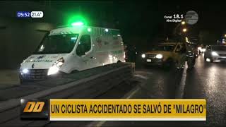 Ciclista accidentado se salvó de milagro [upl. by Nawtna]