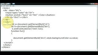 Javascript  event handling change div background  CodeLearning [upl. by Eneli887]