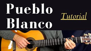 ⚪ TUTORIAL en Guitarra PUEBLO BLANCO 🎸 SERRAT ¡Cómo tocar 🎵 Acordes ritmos letra [upl. by Kowal504]