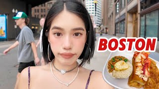 boston vlog  best lobster roll harvard cafeteria cooking chinatown shopping [upl. by Arden]