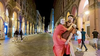 A SPECIAL NIGHT IN BOLOGNA Italy  4k Walking Tour around the City  Travel Guide Italy [upl. by Onirefez512]