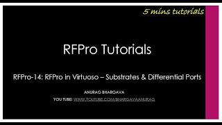 RFPro14 RFPro in Virtuoso  Substrates and Differential Ports [upl. by Etteve23]