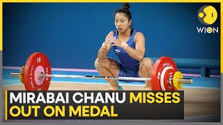 Paris Olympics 2024 Mirabai Chanu finishes fourth in 49kg weightlifting event  WION Sports [upl. by Aikemaj]