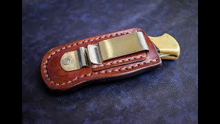 Making belt clip leather sheath for Buck 110 [upl. by Nylqcaj824]