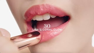 Lip Idôle Squalane12 Butterglow™ Shade 30 Lisa’s Coral Glow  By Lancôme [upl. by Layod]