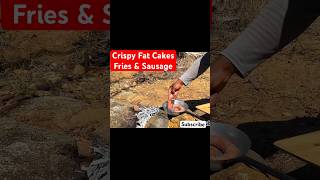 Crispy Fat Cakes  Chips  Sausage africa africanbushcamps outdoorsurvival cooking [upl. by Maloney]