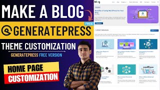 How to Make Blog using Generatepress in Hindi  GeneratePress Theme Customization  Custom Home Page [upl. by Yartnod]