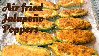 Air Fried Jalapeño Poppers  How to make easy air fryer Jalapeño poppers under 15 mins [upl. by Anattar314]