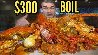 300 MASSIVE SEAFOOD BOIL  Lobster King Crab Crawfish Shrimp  DELICIOUS CAJUN SEAFOOD [upl. by Atihana538]