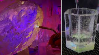 Heres a look inside Las Vegas bar made up of ice giving Super Bowl fans a cool experience [upl. by Sill]