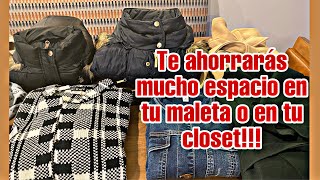 COMO DOBLAR LOS ABRIGOS Y CHAQUETAS PARA MÁS ESPACIO EN MALETAS O CLOSET [upl. by Eirrehs]