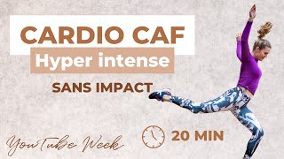 Cardio INTENSE sans impact  cuisses abdos fessiers 20min [upl. by Oinimreh]