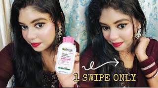 😱GARNIER MICELLAR CLEANSING WATER REVIEW  Only 1 Swipe For Removing Waterproof Makeup😳🤫 [upl. by Aimal432]