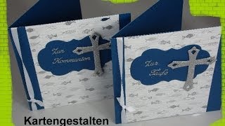 25 Video  Karte zur Kommunion  Taufe  Konfirmation basteln cardmaking [upl. by Enajaras]