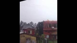 Chile 🇨🇱 Frontal system Roof blown off in the town of Futrono in the Los Ríos region [upl. by Tesler422]