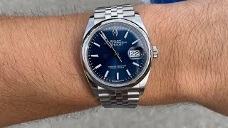 Rolex Datejust Blue Dial 126200 Jubilee Review [upl. by Bekaj292]