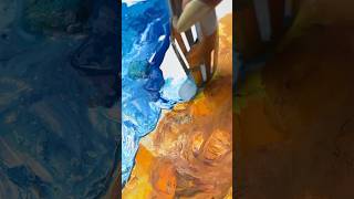 رسم شاطئ بالثلج 🧊🏝️art paint acrylic رسم فن [upl. by Nillok260]