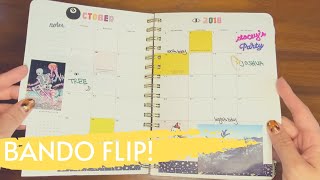 Past Completed BANDO Flip Through 📚 Horizontal Planner Decorating Ideas [upl. by Norry]