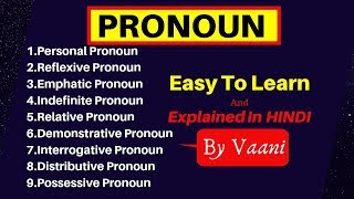 Pronoun  Types of Pronoun  With Best Examples  English Grammar In Hindi [upl. by Dulcle689]