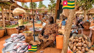 Rural African village market day in Togo 🇹🇬  Cheapest food Market Anfoin Togo 🇹🇬 West Africa 🌍 [upl. by Damalas338]