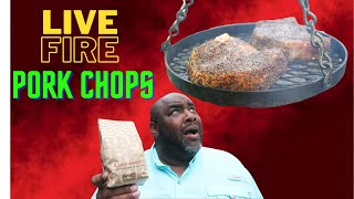 Live Fire Cooking Recipe  Pork Chops  The Dawgfathas BBQ Backline Fabrications Multi Tool [upl. by Helsie]