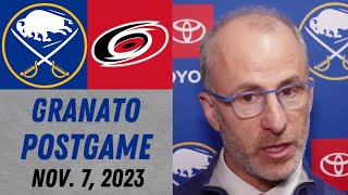 Don Granato Postgame Interview vs Carolina Hurricanes 1172023 [upl. by Mackey837]