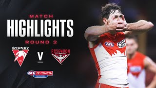 Sydney Swans v Essendon Highlights  Round 2 2024  AFL [upl. by Florin]