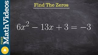 Finding the solutions of the trinomial when it is not solved for zero [upl. by Knowle]