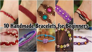 10 Handmade Bracelet Ideas for Beginners  DIY Jewelry  Creationampyou [upl. by Huxley]