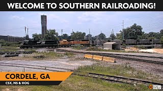 Cordele Georgia USA  Virtual Railfan LIVE [upl. by Annauqaj]