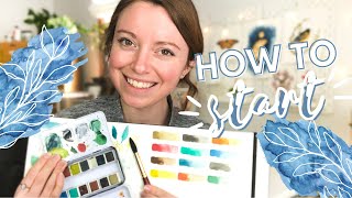 The Very FIRST Watercolor Lesson for Beginners  Watercolor Painting for Beginners  Lesson 1 [upl. by Okihcim312]