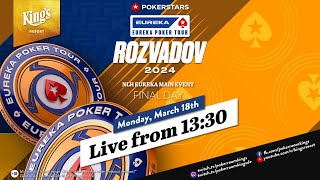 🏆 Final Day of €1100 PokerStars Eureka Poker Tour Main Event live from Kings Resort 👑 [upl. by Lairbag493]