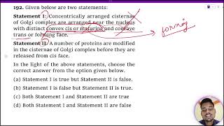 Given below are two statements Statement I Concentrically arranged cisternae of Golgi complex are [upl. by Lebezej441]