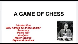 A Game of Chess by TS Eliot summary and analysis of A Game of Chess [upl. by Dot]