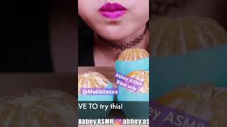 Abbey ASMR blue chocolate spoons crepe cake fruit jelly Mukbang bites only fyp viralvideo new fy [upl. by Enitsirhc]